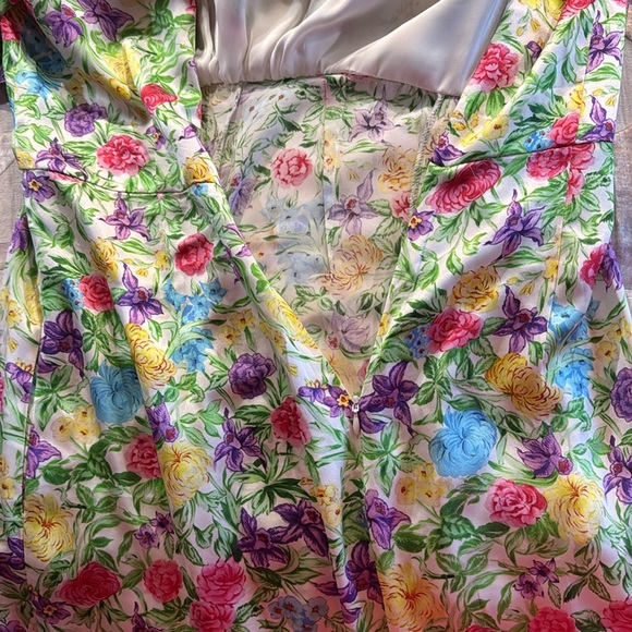 Les Riveries floral print open back silk jumpsuit 10 - Picture 7 of 10